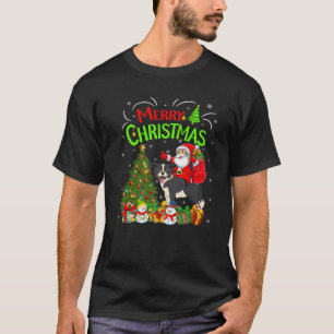 Xmas Decorations Santa Riding Border Collie Dog Ch T-Shirt