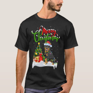 Xmas Decorations Santa Rottweiler Dog Christmas T-Shirt