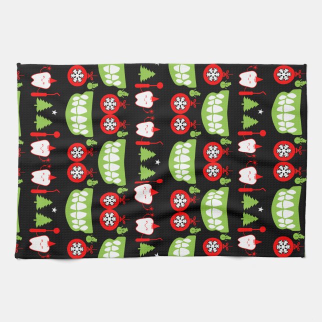 Xmas Dental Doctor Gifts Tea Towel (Horizontal)