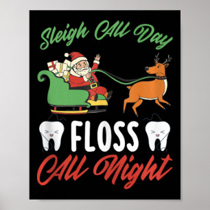 Xmas Dentist Holiday Dental Office Funny Christmas Poster