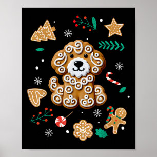 Xmas Dog Gingerbread Goldendoodle Golden Doodle Ch Poster