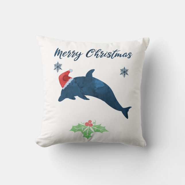 Xmas Dolphin Cushion (Front)