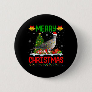 Xmas Dove Bird Lighting Santa Merry Christmas Mour 6 Cm Round Badge