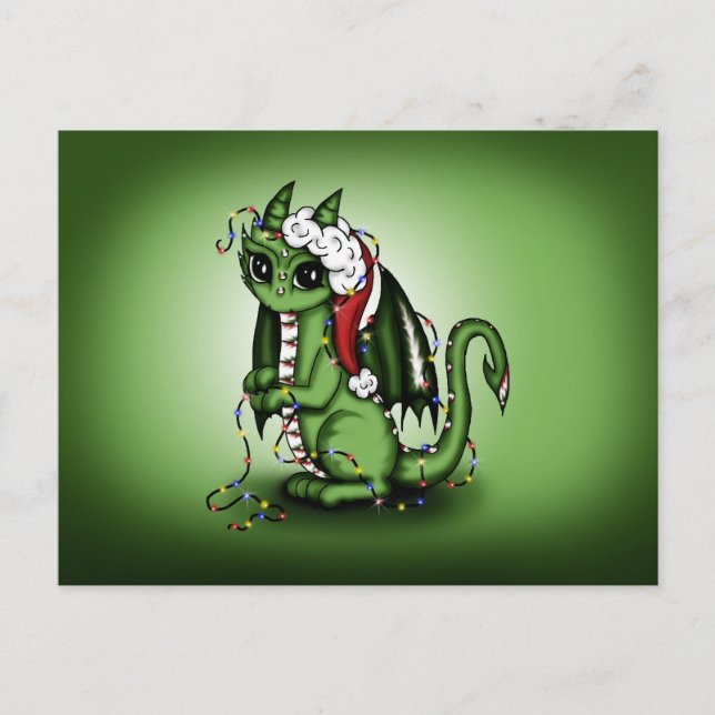 Xmas Dragon Holiday Postcard (Front)