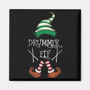 Xmas Drumsticks Music Matching Drummer Elf Pajama Magnet