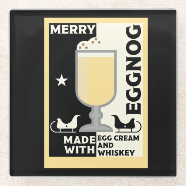 Xmas Eggnog Punch     Glass Coaster (Front)