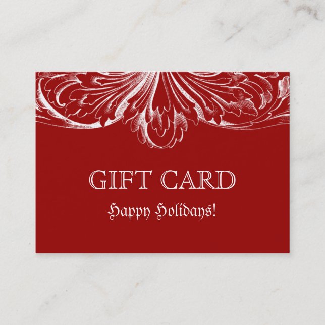 Xmas Elegant Gift Card Red Architecture (Front)