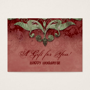 Xmas Elegant Gift Card Red Green Architecture