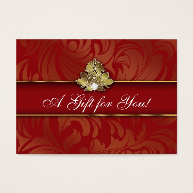 Xmas Elegant Jewellery Logo Gift Card Red Gold 2 (Front)