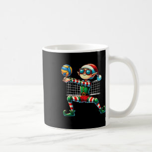 Xmas Elf Playing Volleyball Lovers Boys Girls Kids Coffee Mug