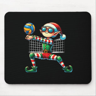 Xmas Elf Playing Volleyball Lovers Boys Girls Kids Mouse Pad