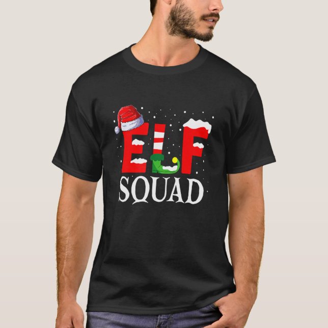 Xmas Elf Squad  For Kids Christmas Family Matching T-Shirt (Front)