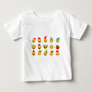 xmas emoji happy faces baby T-Shirt