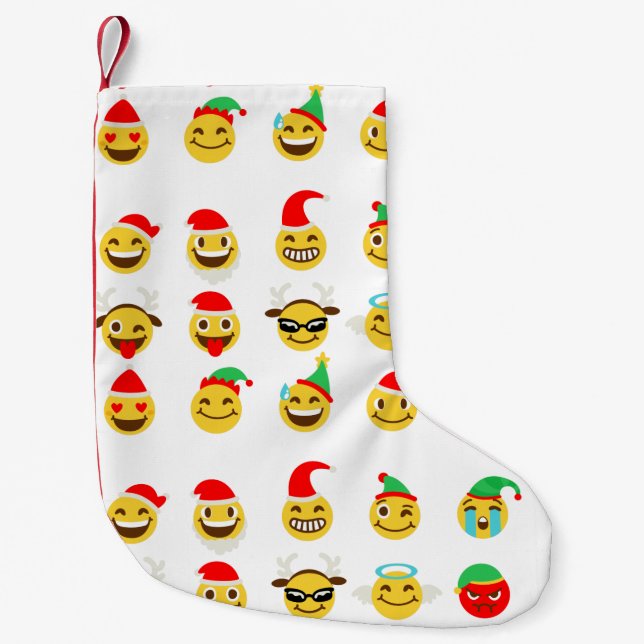 xmas emoji happy faces christmas stocking (Front)