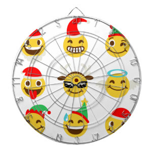 xmas emoji happy faces dartboard