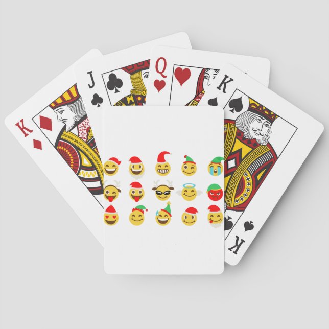 xmas emoji happy faces playing cards (Back)
