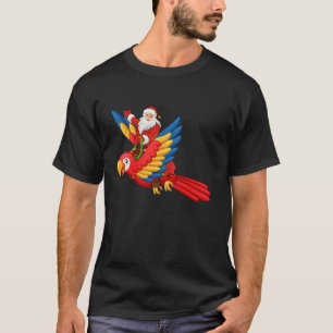 Xmas Family Matching Funny Santa Riding Parrot Chr T-Shirt