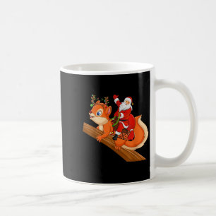 Xmas Family Matching Funny Santa Riding Squirrel C Coffee Mug