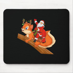 Xmas Family Matching Funny Santa Riding Squirrel C Mouse Pad