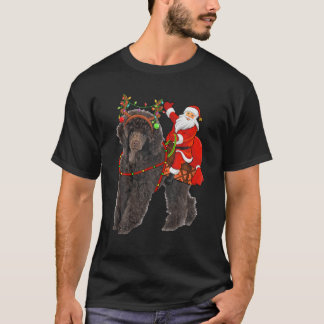 Xmas Family Matching Funny Santa Riding Toy Poodle T-Shirt