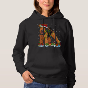 Xmas Family Matching Santa Airedale Terrier Dog Ch Hoodie