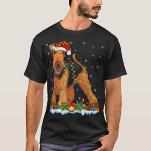 Xmas Family Matching Santa Airedale Terrier Dog Ch T-Shirt
