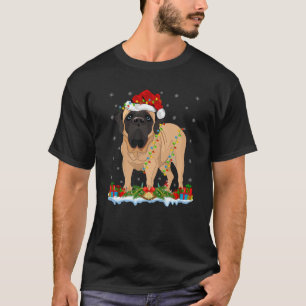 Xmas Family Matching Santa Hat English Mastiff Dog T-Shirt