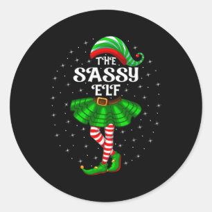 Xmas Family Matching Women Girls Mom The Sy Elf Ch Classic Round Sticker