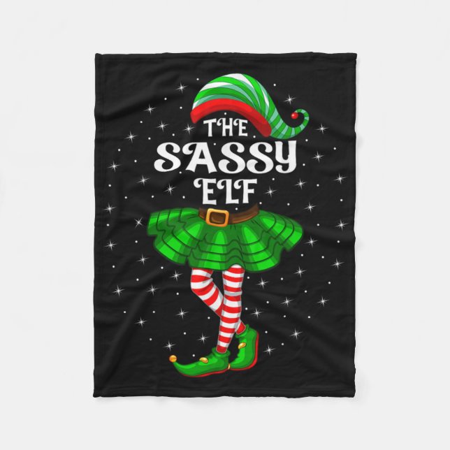 Xmas Family Matching Women Girls Mom The Sy Elf Ch Fleece Blanket (Front)