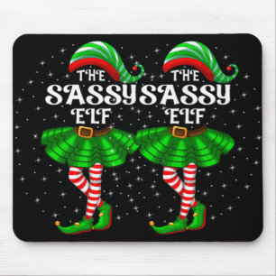 Xmas Family Matching Women Girls Mom The Sy Elf Ch Mouse Pad