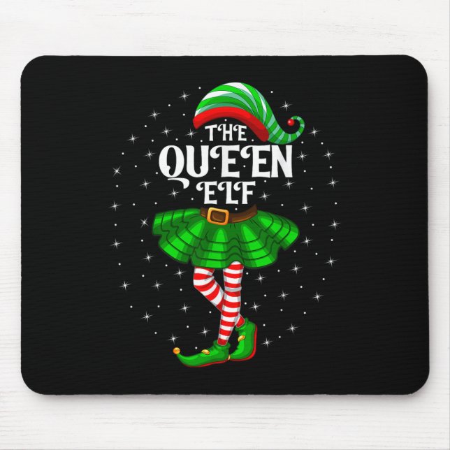 Xmas Family Matching Women Girls Mum The Queen Elf Mouse Pad (Front)