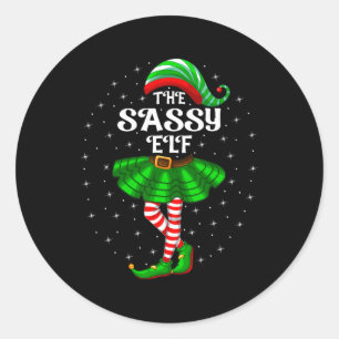 Xmas Family Matching Women Girls Mum The Sy Elf Ch Classic Round Sticker