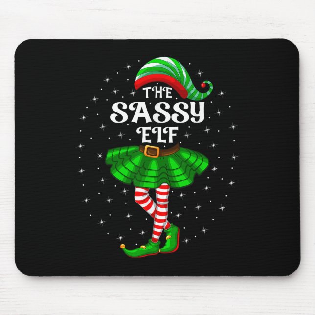 Xmas Family Matching Women Girls Mum The Sy Elf Ch Mouse Pad (Front)