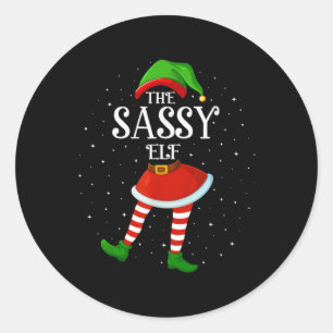 Xmas Family Matching Women Girls The Sy Elf Christ Classic Round Sticker