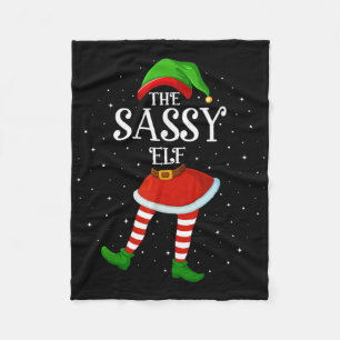 Xmas Family Matching Women Girls The Sy Elf Christ Fleece Blanket