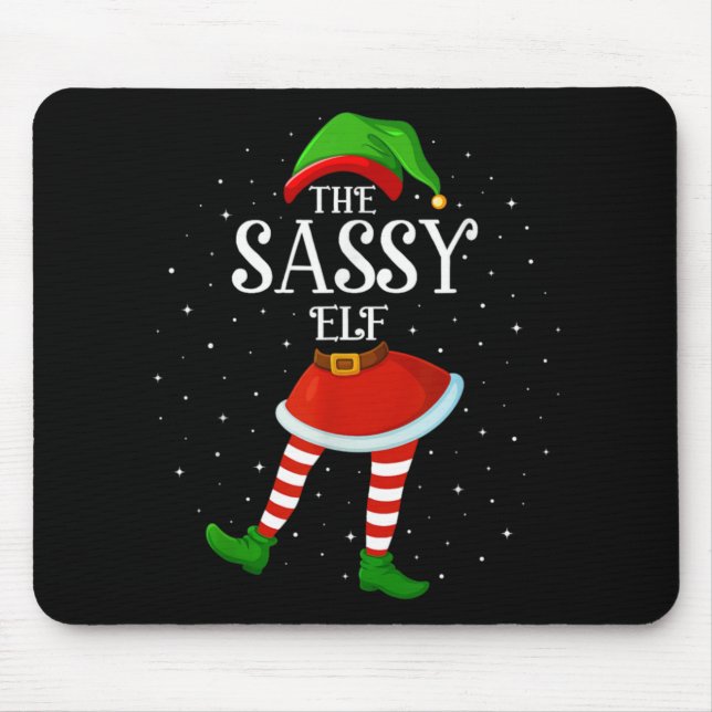 Xmas Family Matching Women Girls The Sy Elf Christ Mouse Pad (Front)