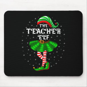 Xmas Family Matching Women Girls The Teacher Elf C Mouse Pad