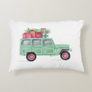 Xmas Family Truckster Decorative Cushion