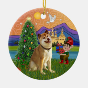 Xmas Fantasy - Shiba Inu Ceramic Tree Decoration