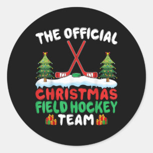 Xmas Field Hockey Team - Funny Field Hockey Player Classic Round Sticker