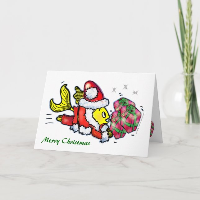 Xmas Fish - funny cute Christmas Greeting Card (Front)
