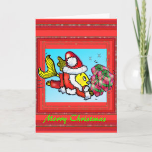 Xmas Fish - funny cute Christmas Greeting Card