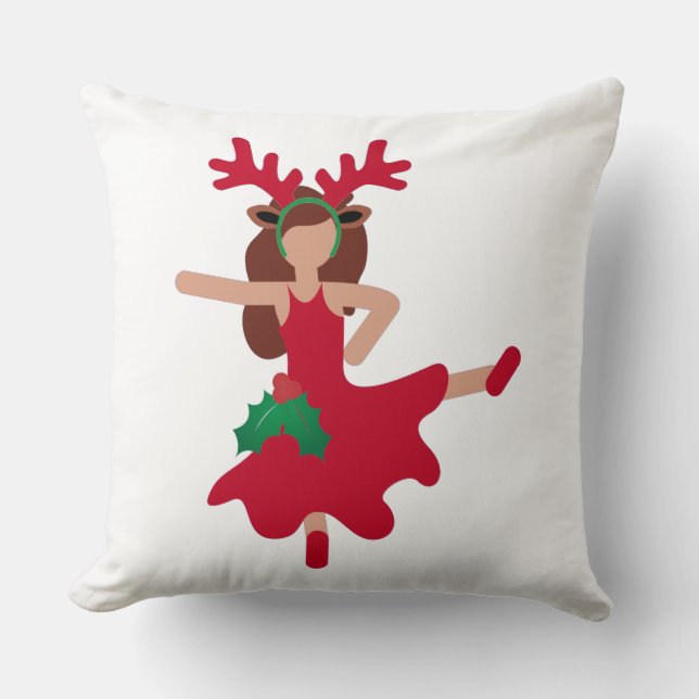 xmas flamenco dancer emoji cushion (Front)