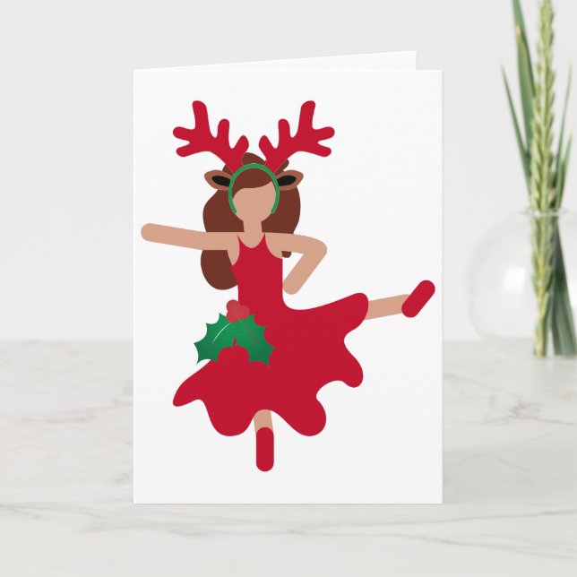 xmas flamenco dancer emoji holiday card (Front)