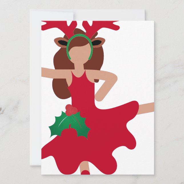 xmas flamenco dancer emoji holiday card (Front)