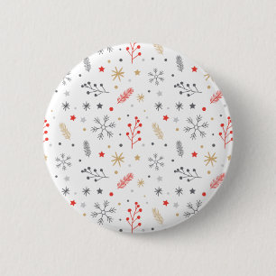 Xmas Flower And Star 6 Cm Round Badge