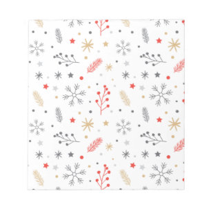 Xmas Flower And Star Notepad