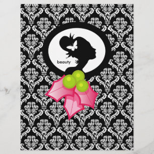 Xmas Flyer Salon Butterfly Woman Silhouette Holly