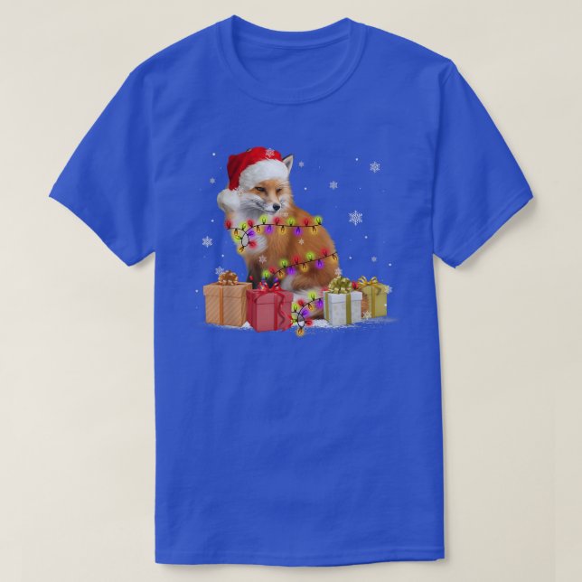 XMas Fo Christmas Lights Funny Wild Animal Design  T-Shirt (Design Front)