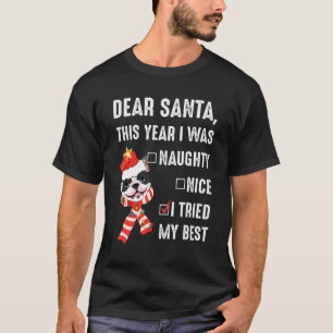 Xmas French Bulldog I Was Naughty I Tried My Best T-Shirt